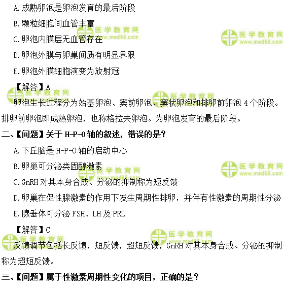 妇科主治医师考试：《答疑周刊》2018年第9期