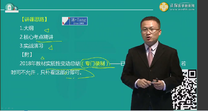 汤以恒讲解2018年临床执业/助理医师教材实质性变动及复习重点