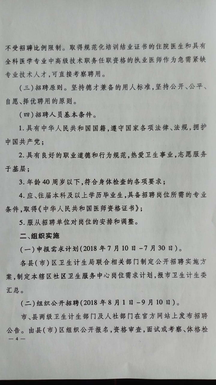 2018年齐齐哈尔市社区卫生服务中心公开招聘卫生专业技术人员实施方案