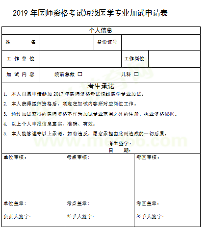 四川省2019年医师资格考试现场报名提交材料下载【word】