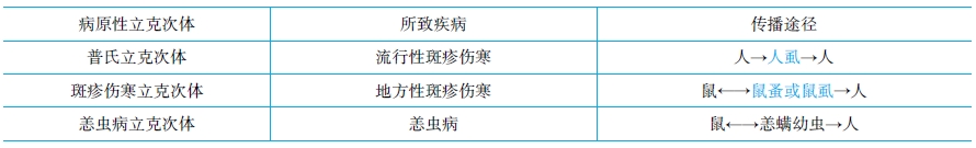 主要病原性立克次体