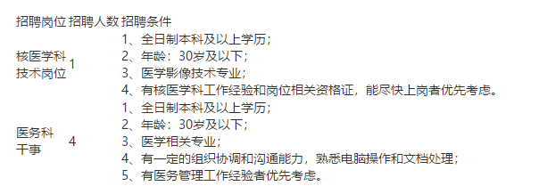 2021年1月份中旬云南省个旧市人民医院招聘核医学科及医务科干事岗位啦