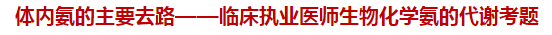 体内氨的主要去路——临床执业医师生物化学氨的代谢试题