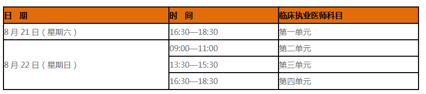 2021临床执业医师综合笔试一试时间