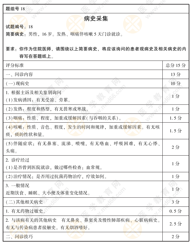 实践技能考试考官评分手册18