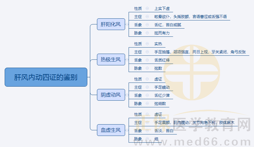 5.肝风内动四证的鉴别