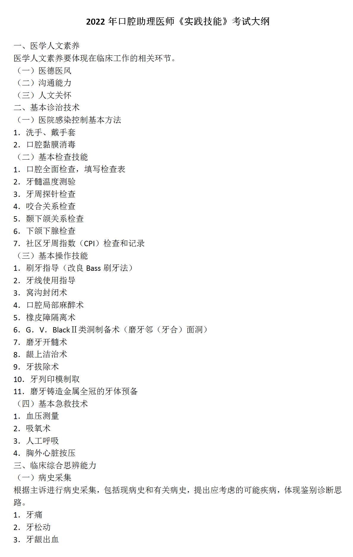19.2022年口腔助理医师《实践技能》考试大纲_01