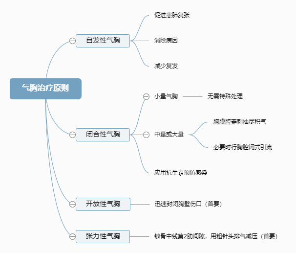 气胸治疗原则