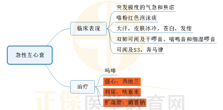 6.急性左心衰的临床表现和治疗思维导图