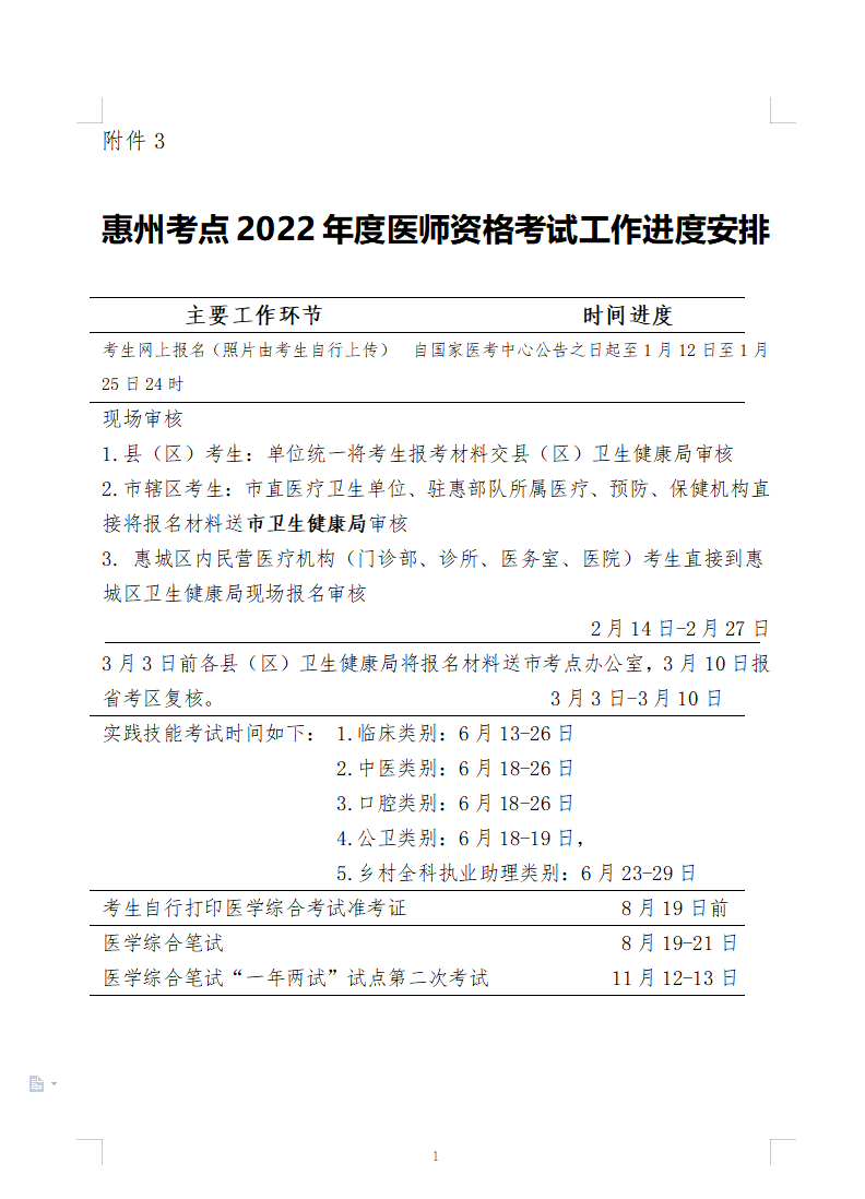 惠州考点一年两试考试时间安排