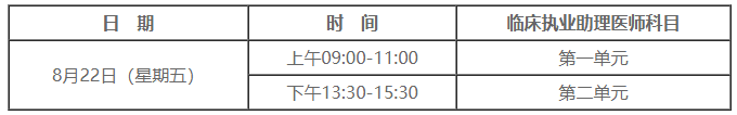 2025年临床助理医师综合笔试考试时间